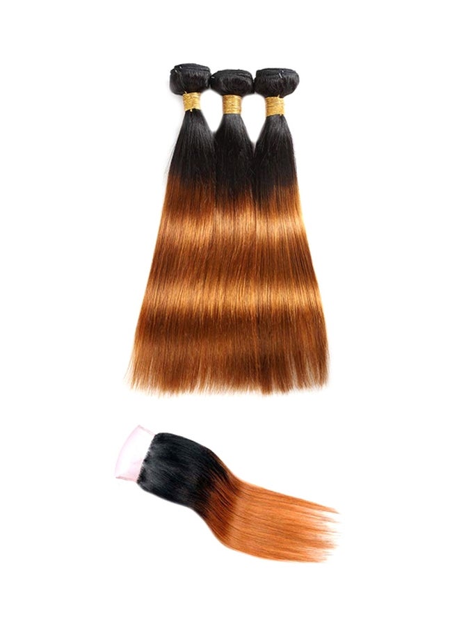 Feelgrace Pack Of 4 Brazilian Straight Hair Extension 1B/30 - Image 1