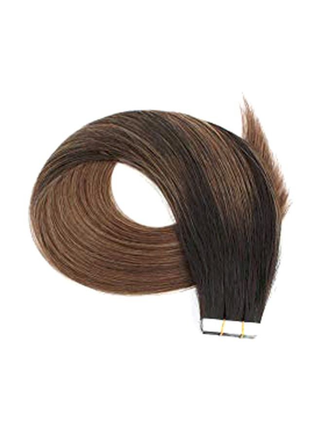 20-Piece Straight Hair Extension Set With Tape Dark Brown 16inch