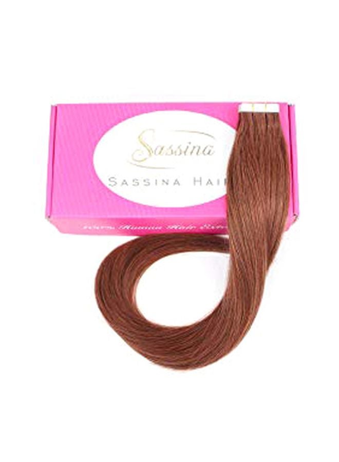 Pack Of 20 Straight Tape In Hair Extensions Brown 20inch