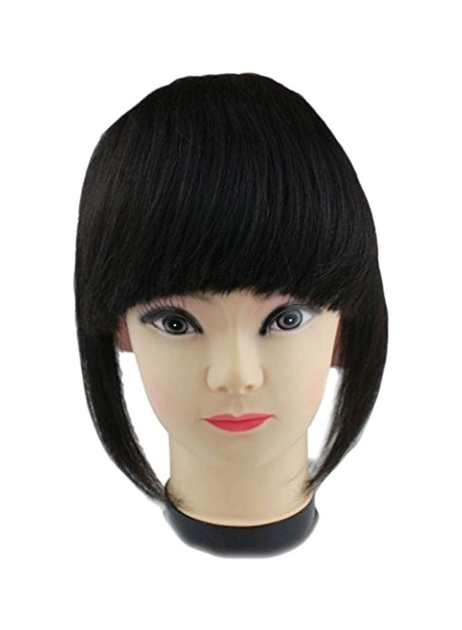 Rossy&Nancy Short Straight Bangs Hair Wig Black - Image 1