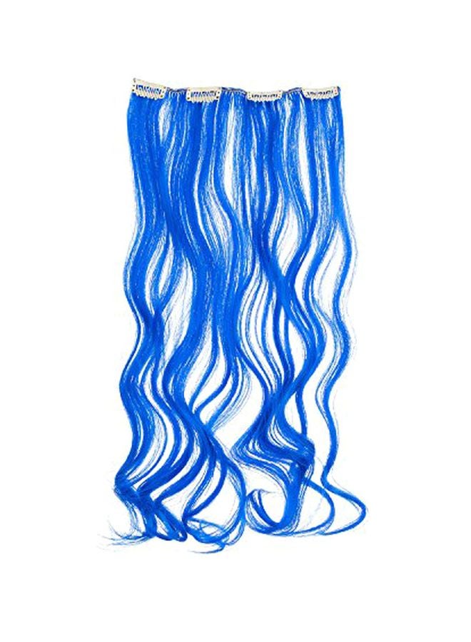 SWACC 7-Piece Clip On Curly Highlight Hair Extension Blue 20inch - Image 3