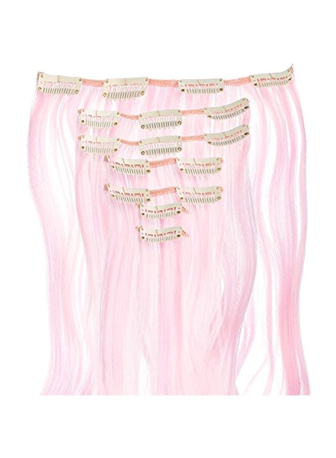 SWACC 7-Piece Clip On Curly Highlight Hair Extension Pink 20inch - Image 3