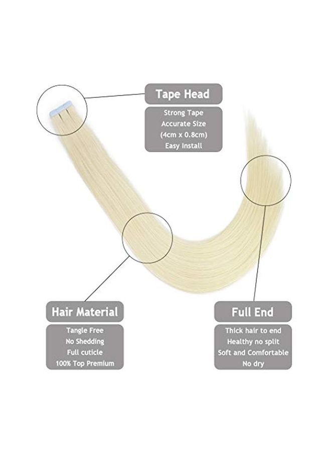 PoleStar Hair - 20-Piece Straight Human Hair Extension 60 Beige 18inch - Image 1