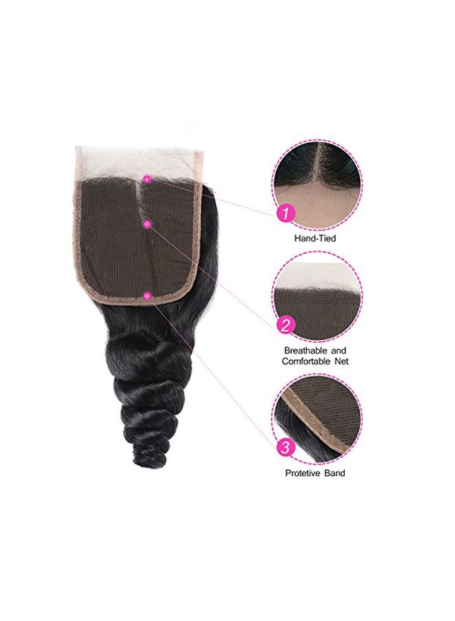 ليان ليان وصلة شعر طبيعي برباط تثبيت بتصميم مموج أسود 12بوصة - Image 2