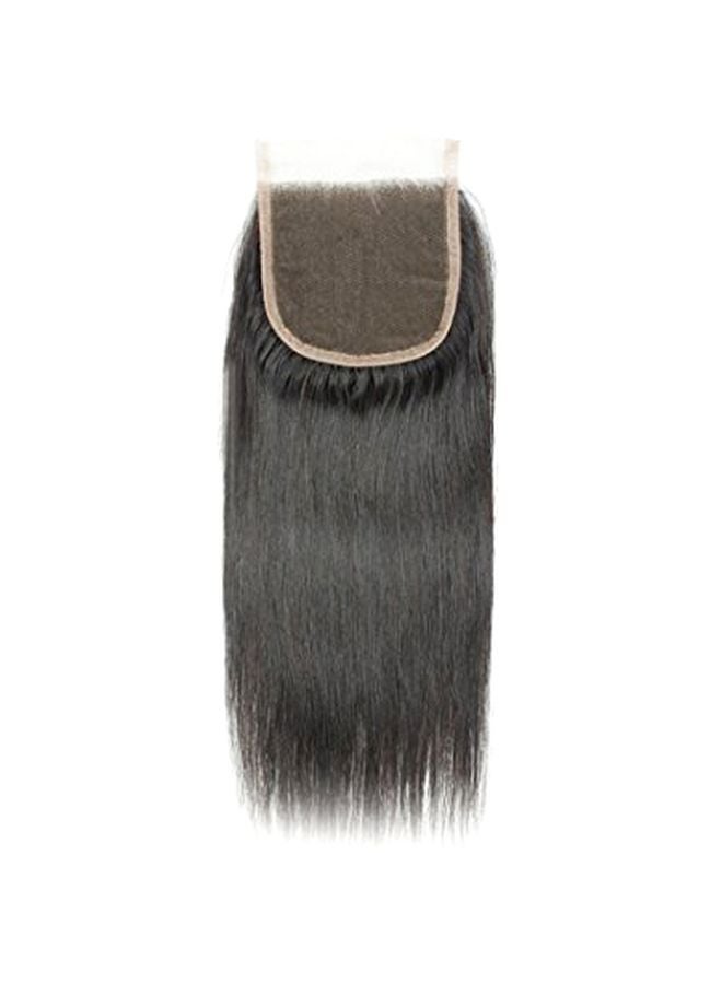 دمس شعر مستعار طويل ومستقيم مع قطعة من الدانتيل للتثبيت أسود 8بوصة - Image 1