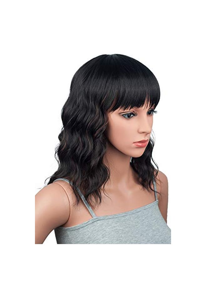 SYMEIW Straight Wig Black Mix Brown-02 14inch - Image 2