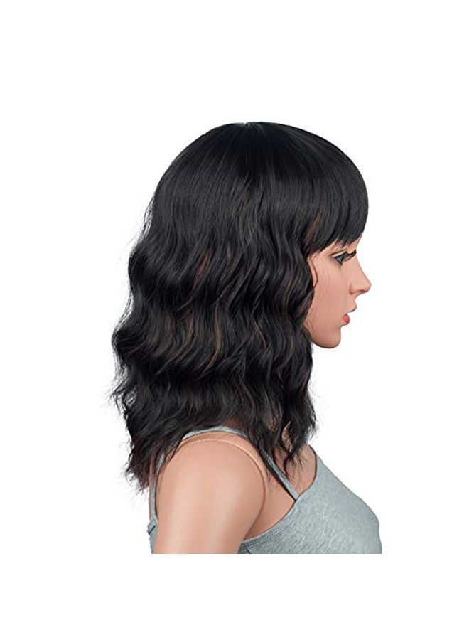 SYMEIW Straight Wig Black Mix Brown-02 14inch - Image 3