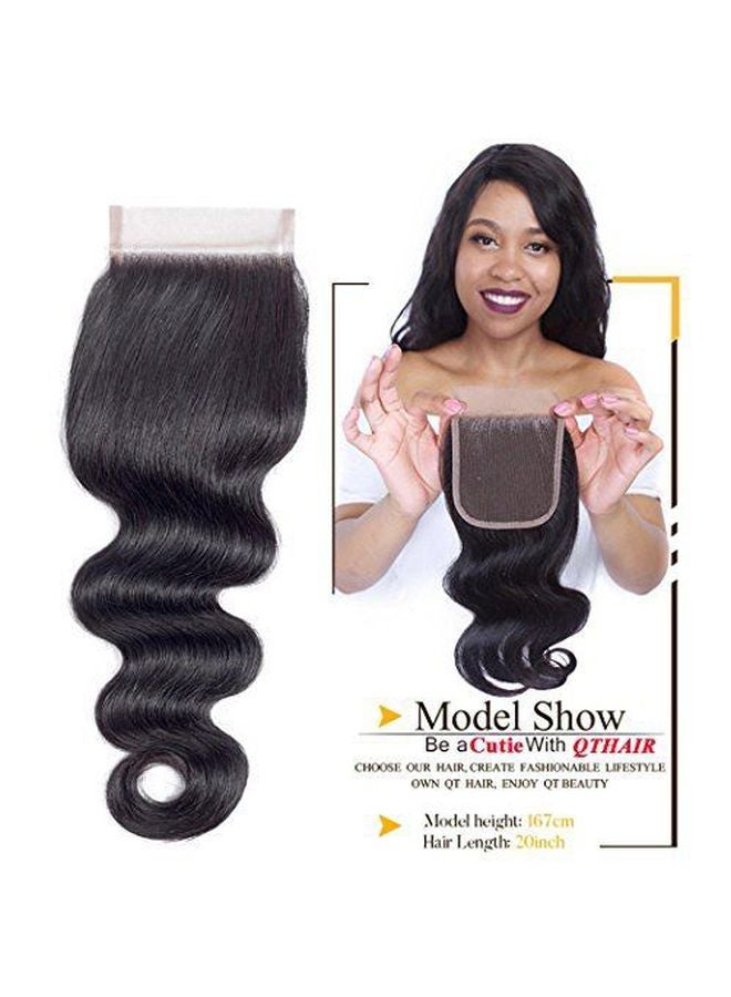 QTHAIR Brazilian Body Wave Virgin Human Hair Lace Closure Natural Black 16inch  - Image 2