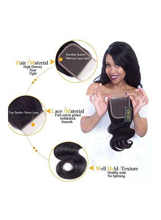 QTHAIR Brazilian Body Wave Virgin Human Hair Lace Closure Natural Black 16inch  - Image 3