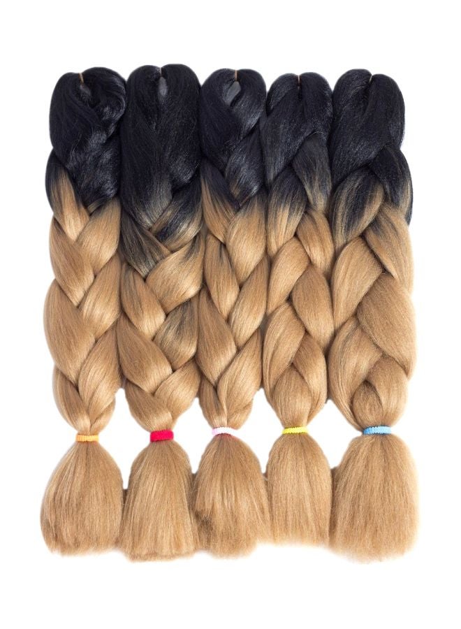 Liyate 5-Piece Hair Extension Wig Black/Light Brown 24inch - Image 1