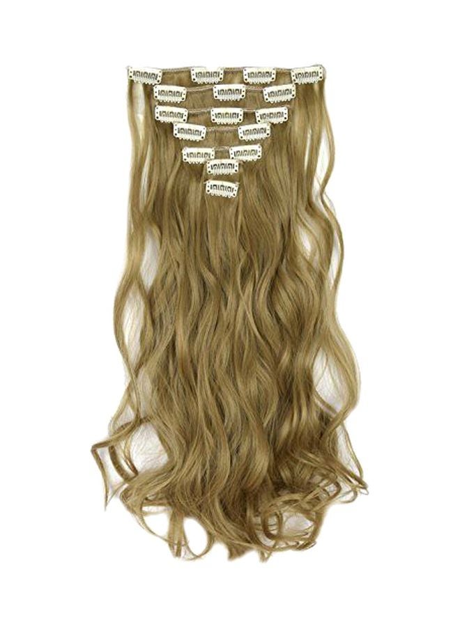 TOPREETY 7-Piece Wavy Hair Extension 16 Light Ash Blonde 20inch