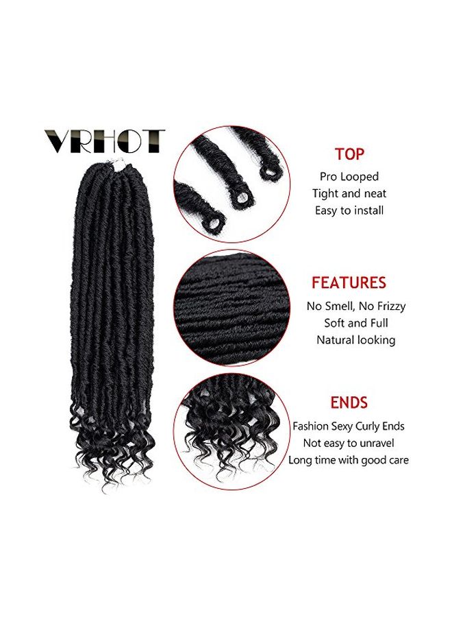 VRHOT 6-Piece Crochet Braid Hair Extensions Set Black 18inch - Image 3