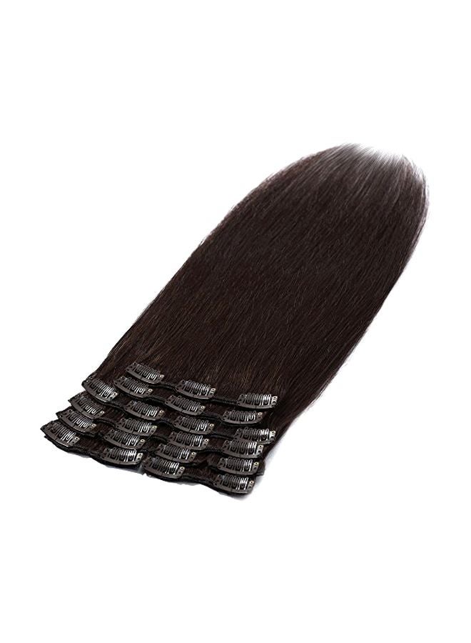 يو إس ستوك-يو إس سيلر شعر مستعار طبيعي - 10 قطع بني غامق - Image 1