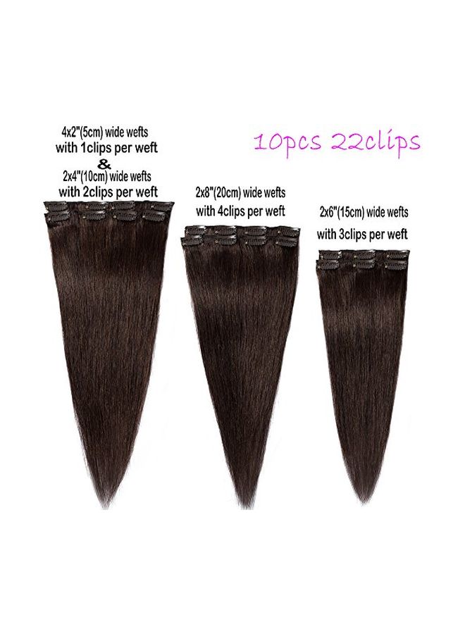 يو إس ستوك-يو إس سيلر شعر مستعار طبيعي - 10 قطع بني غامق - Image 2