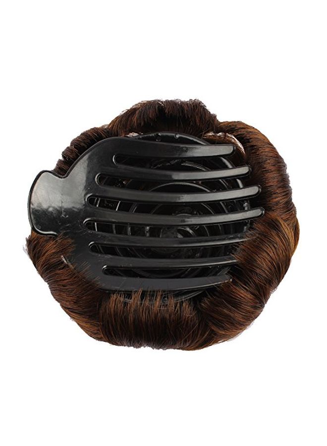 ويكين مجموعة وصلات شعر بتصفيفة كعكة على شكل زهور مرصعة بالألماس الصناعي، من 9 قطع البني الفاتح - Image 2