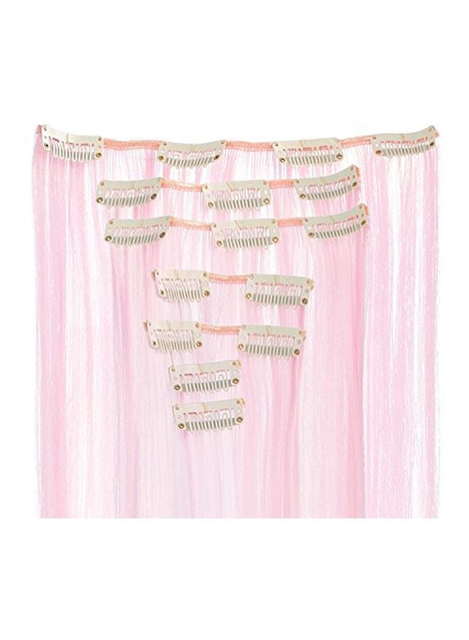 SWACC 7-Piece Straight Hair Extension Set Pink 22inch - Image 2