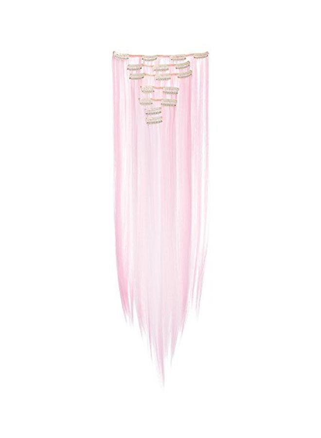SWACC 7-Piece Straight Hair Extension Set Pink 22inch - Image 1