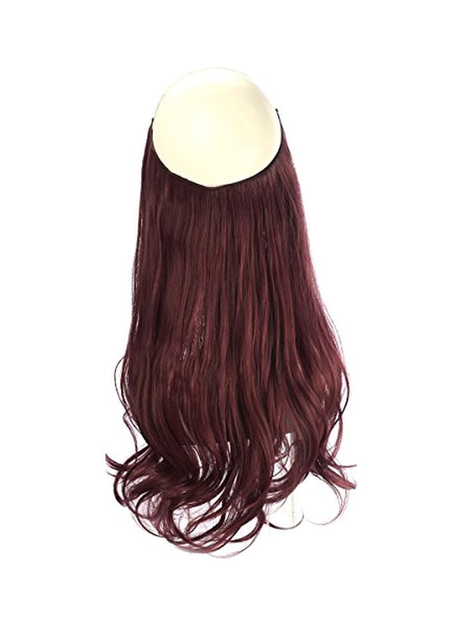 سارلا وصلة شعر بتصفيفة مموجة بسلك قلاب مخفي أحمر برغندي 18بوصة - Image 1