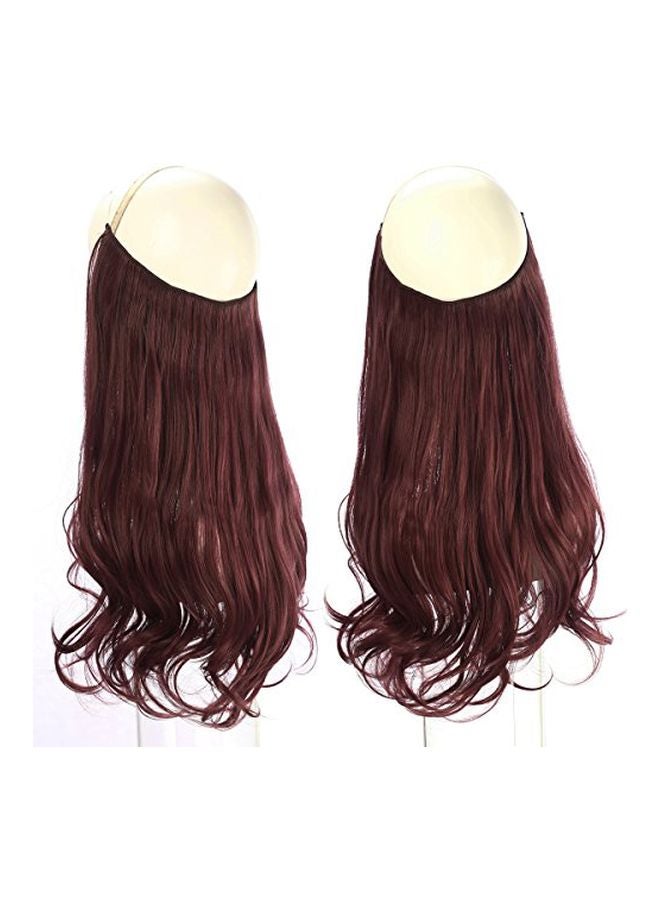 سارلا وصلة شعر بتصفيفة مموجة بسلك قلاب مخفي أحمر برغندي 18بوصة - Image 2