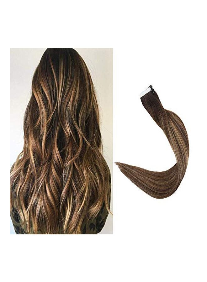 Full Shine 20-Piece Straight Hair Extension Set Brown 18inch  - Image 2