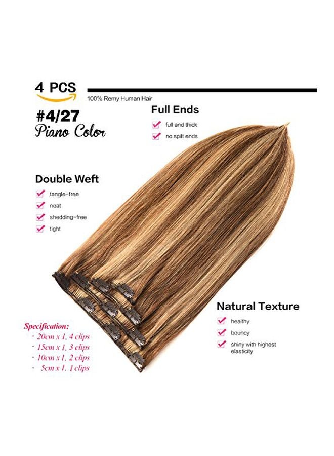 Pack Of 4 Clip-In 7A Remy Hair Extensions Chocolate Brown 16inch - v1570888723/N30612445A_2