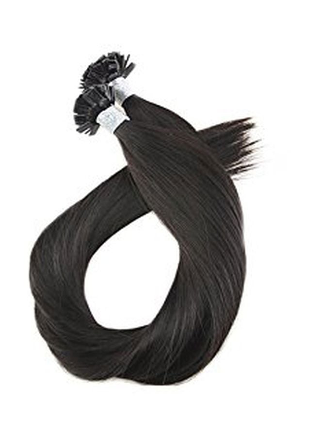 Moresoo Flat Tip Fusion Hair Extension 1B Off Black Real 16inch 
