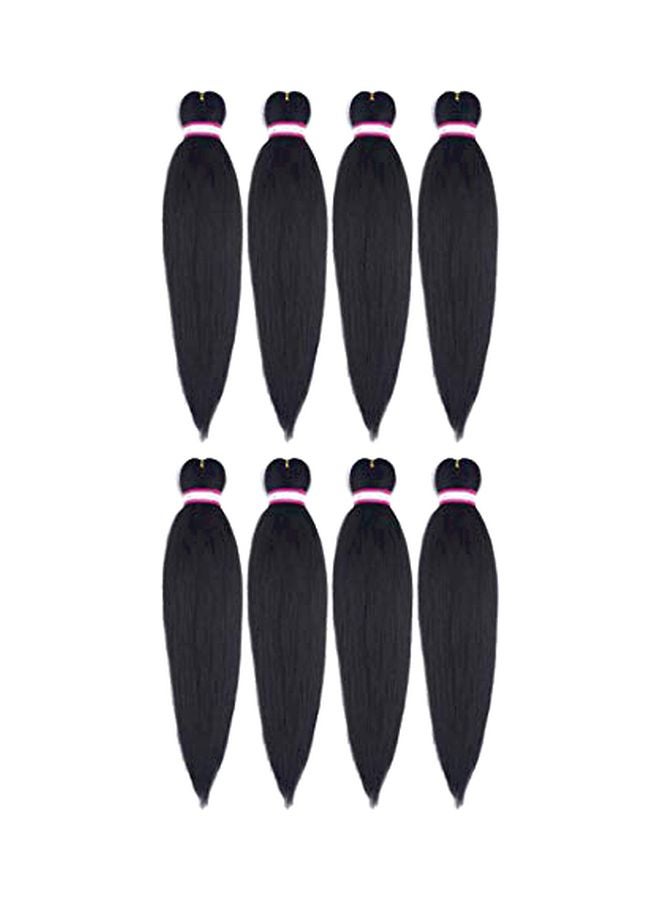 8-Piece Medium Hair Extension Black 20inch