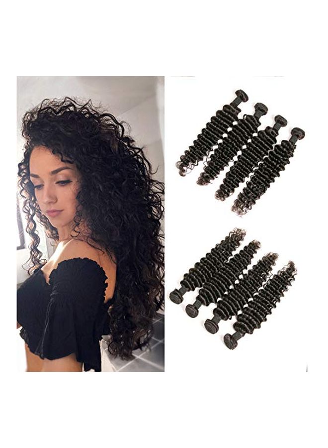 Pack Of 4 Brazilian Curly Hair Extension Natural Black - v1570888827/N30613385A_2