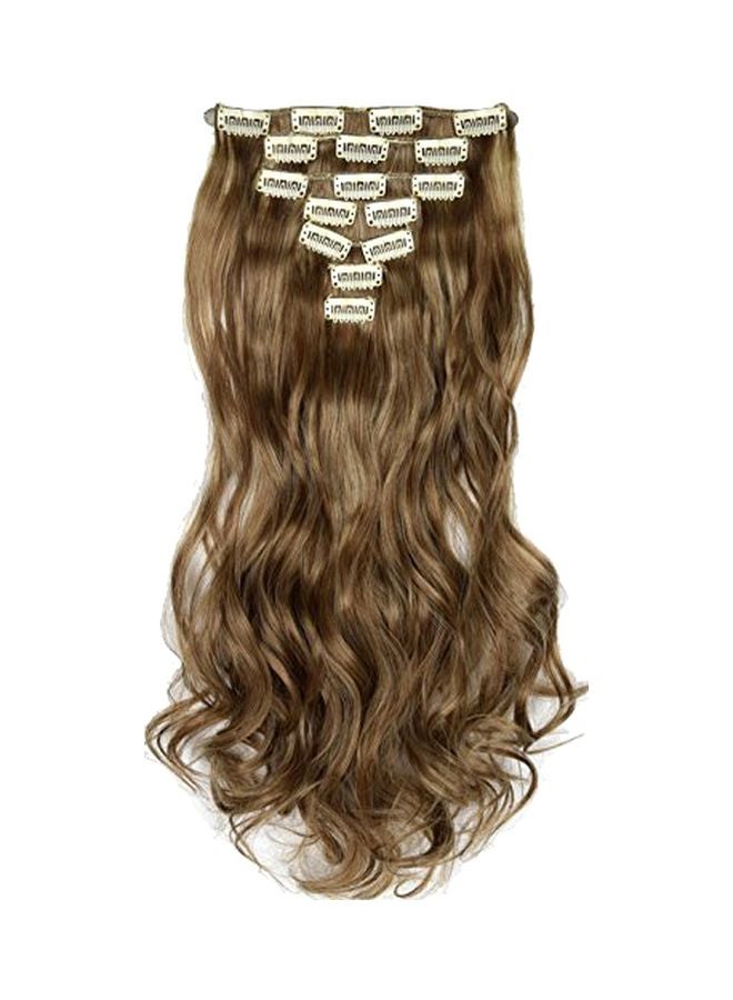 TOPREETY 7-Piece Clip-In Hair Extension Golden Brown 20inch - Image 1