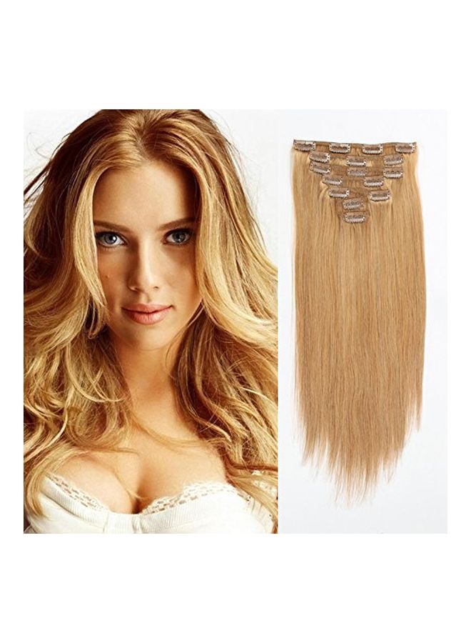 7-Piece Unprocessed 7A Straight Clip-In Human Hair Extension Beige 18inch - v1570889060/N30613748A_2