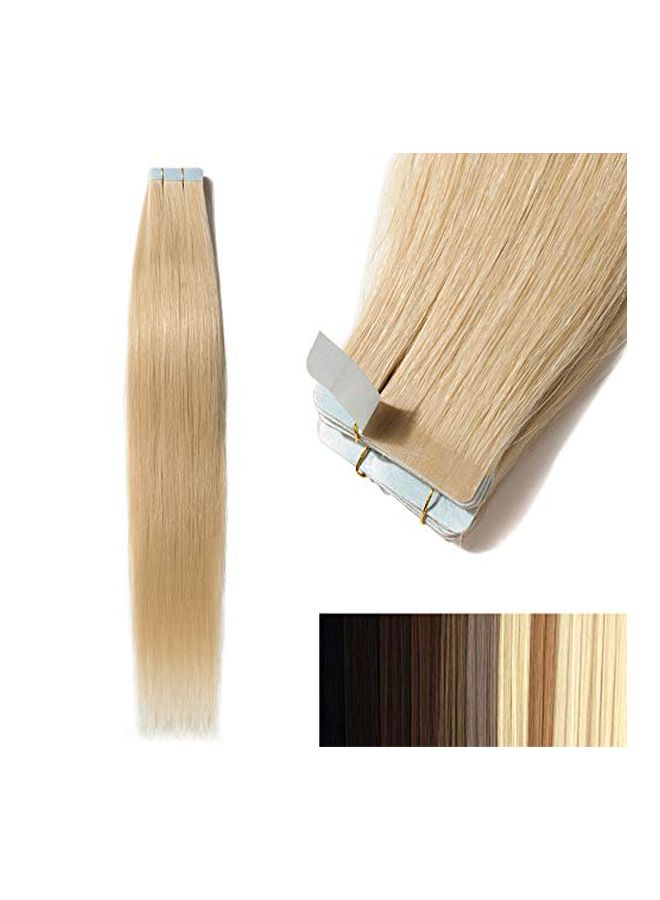 Fashion-Station 20-Piece Tape In Virgin Human Hair Extension Bleach Blonde 16inch - Image 2