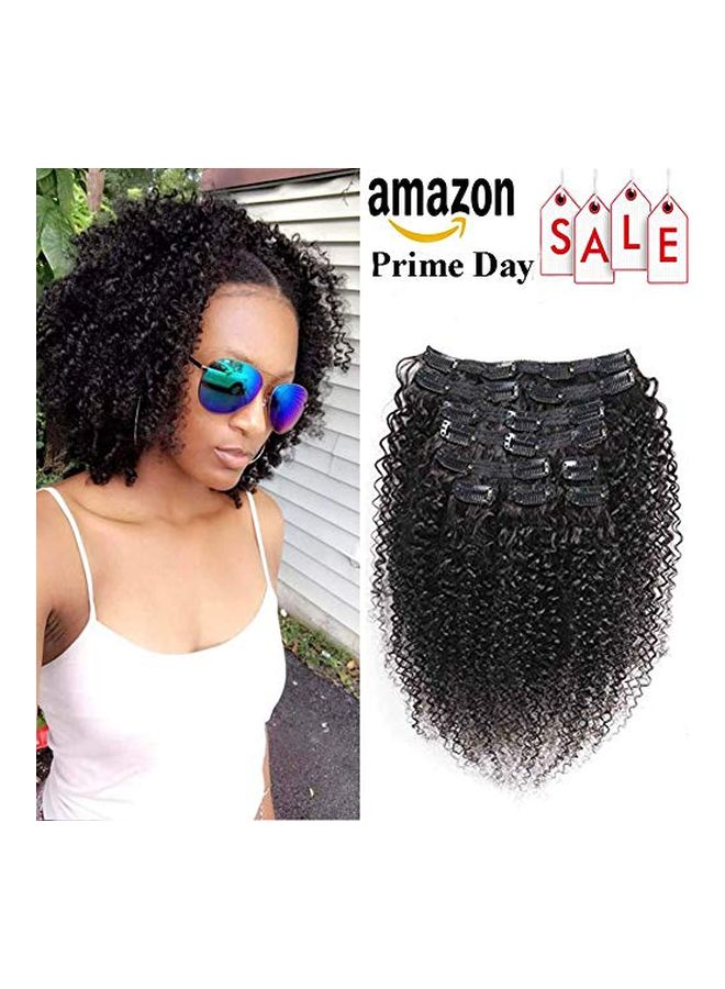 URbeauty 10-Piece Clip In Short Afro Curl Hair Extension Natural Black 18inch  - Image 2