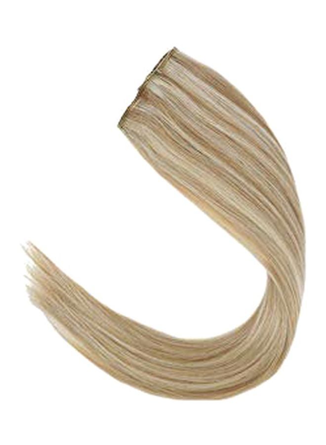 YoungSee Invisible Wire Straight Hair Extensions Ash Blonde/Bleach Blonde 20inch - Image 1