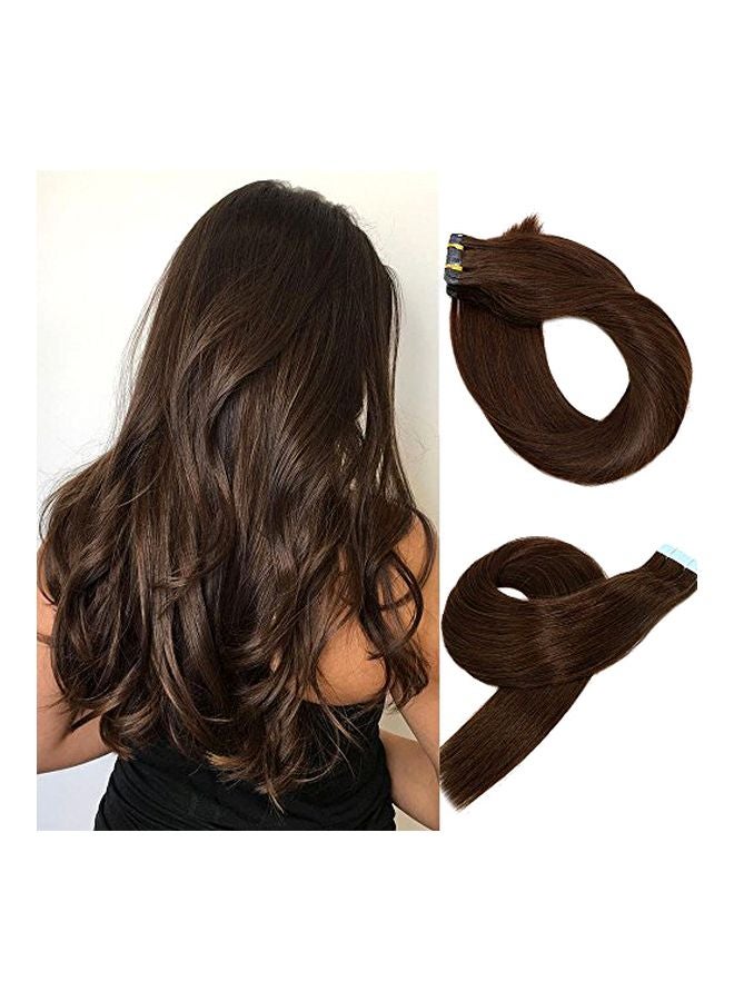 20-Piece Remy Straight Tape In Hair Extensions Brown 16inch - v1570889275/N30616670A_2