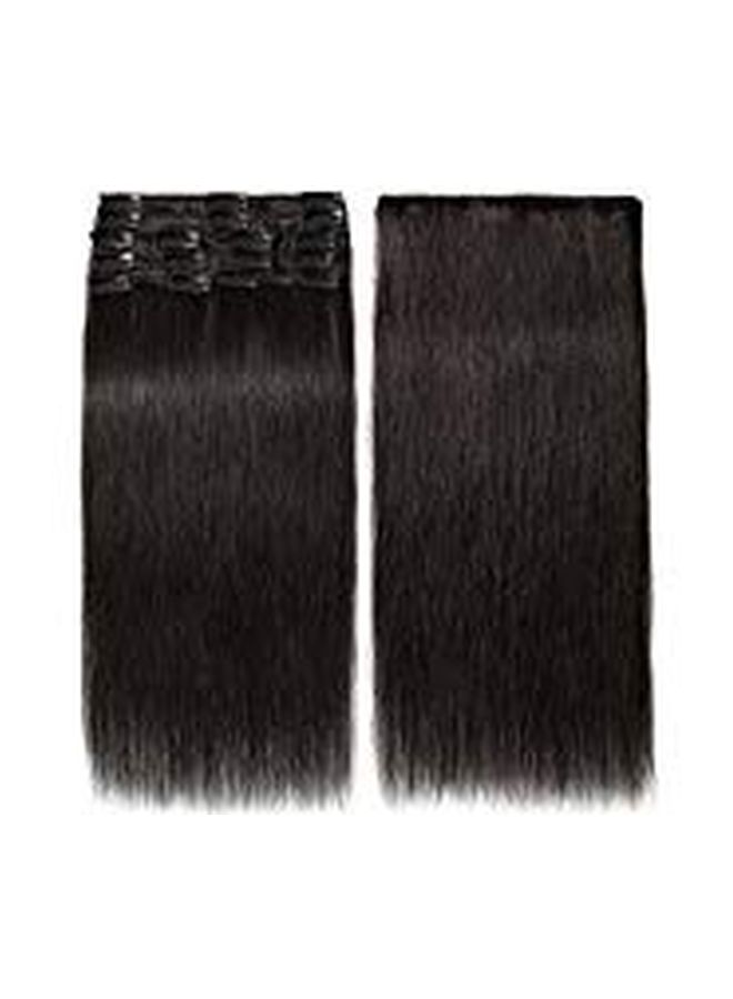 US Stock-US Seller - 8-Piece Straight Hair Extension Set 1B Natural Black 12inch - Image 1