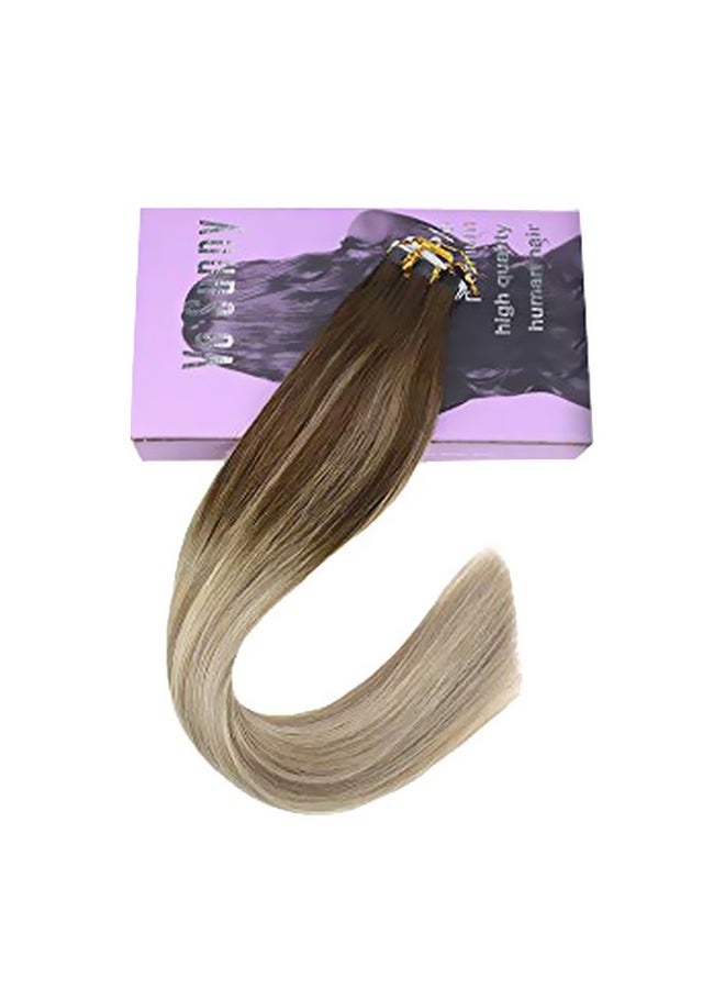 VeSunny - 20-Piece Hair Extension Set 4 Dark Brown/14/60 Platinum Blonde 20inch - Image 1