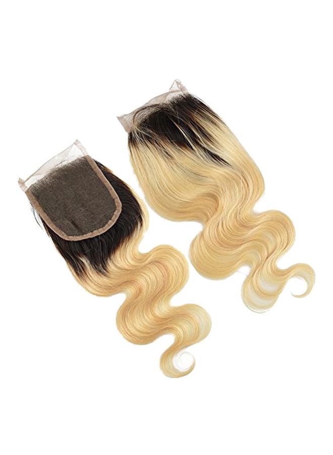 Dingli Hair Brazilian Ombre Body Wave Hair Extension With Lace Closure 1B/613 8inch - Image 1
