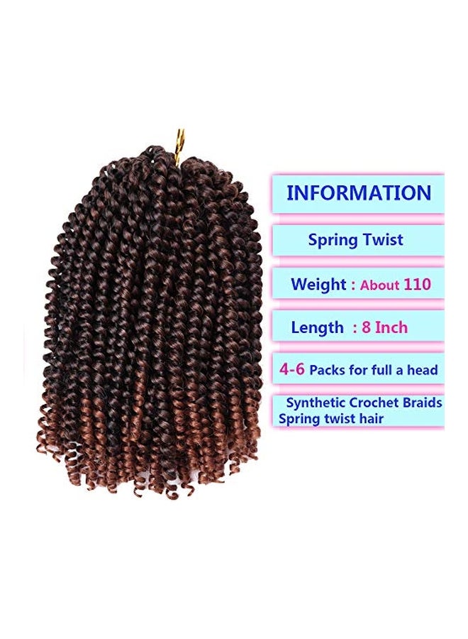 Pack Of 4 Spring Twist Crochet Braids Hair Extensions Brown/Black 8inch - v1570889801/N30610157A_2