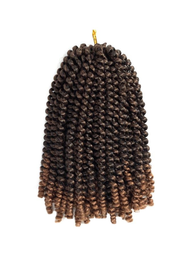 Becolor - Pack Of 3 Spring Twist Crochet Braids Hair Extensions Black/Brown 8inch - Image 1