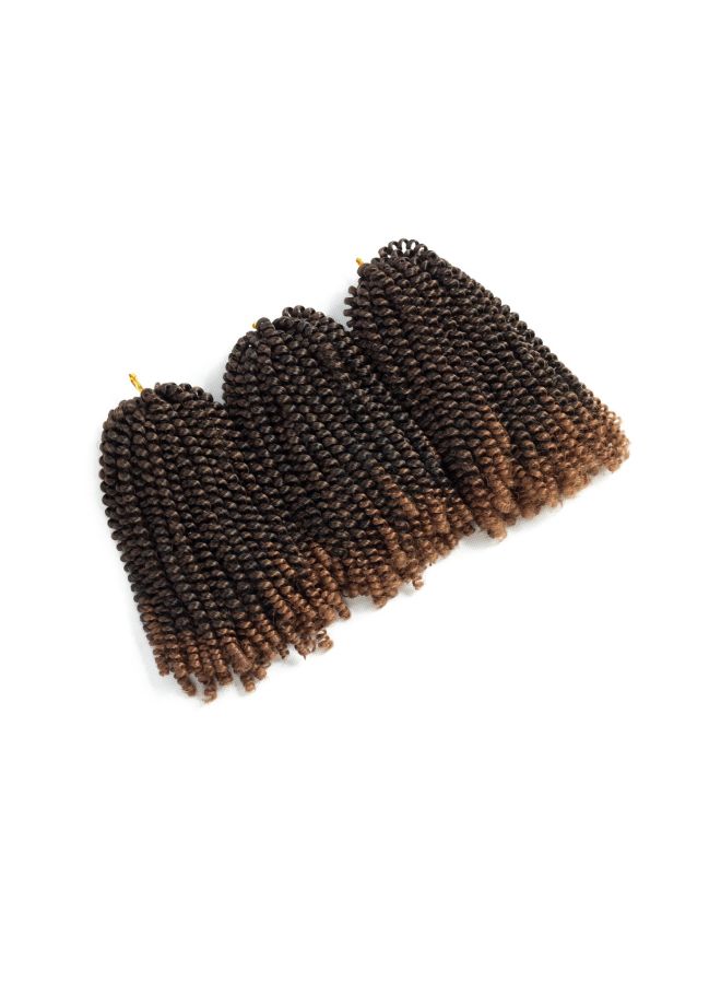 Becolor - Pack Of 3 Spring Twist Crochet Braids Hair Extensions Black/Brown 8inch - Image 1