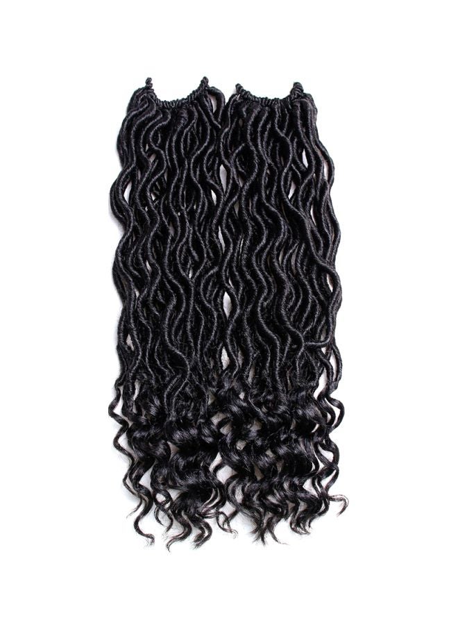 Ali Bling 6-Piece Wavy And Curly Locs Crochet Braids Hair Extension Set Black 20inch - Image 1