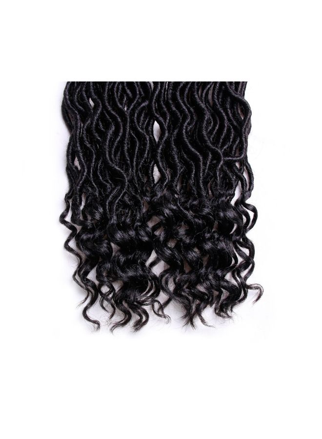 Ali Bling 6-Piece Wavy And Curly Locs Crochet Braids Hair Extension Set Black 20inch - Image 2