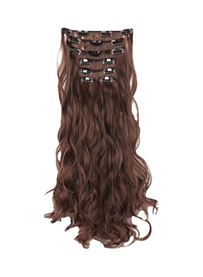 SWACC 7-Piece Heat Resistance Synthetic Hair Clip in Hair Extensions Dark Brown/Medium Auburn Mixed-4/30# 20inch - Image 1