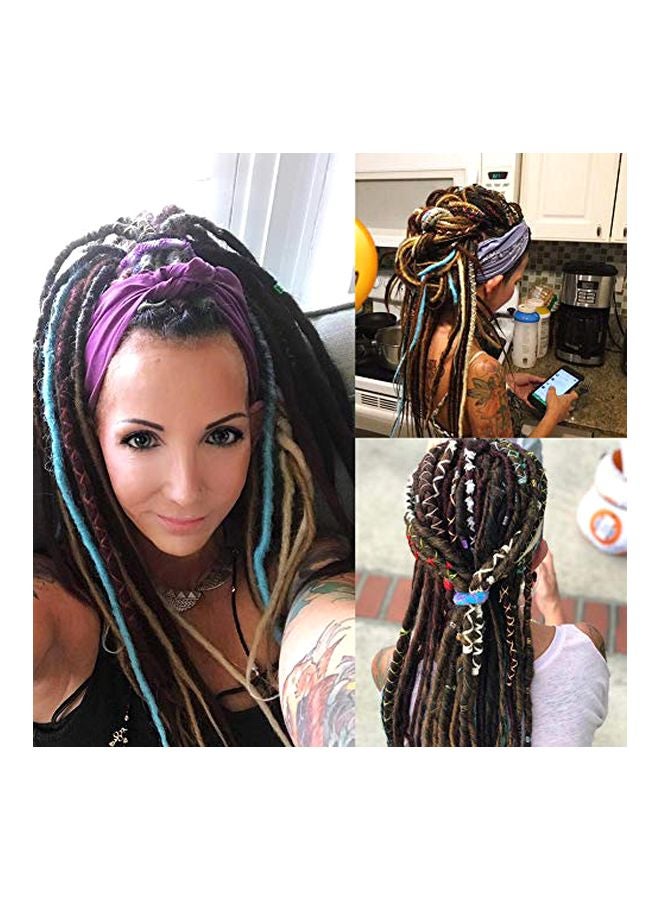 Dansama 10-Piece Handmade Dreadlocks Hair Extensions Gold 20inch  - Image 2