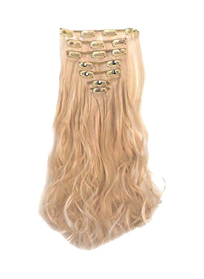 SWACC 7-Piece Heat Resistance Synthetic Hair Clip in Hair Extensions Platinum Blonde-60# 20inch - Image 1