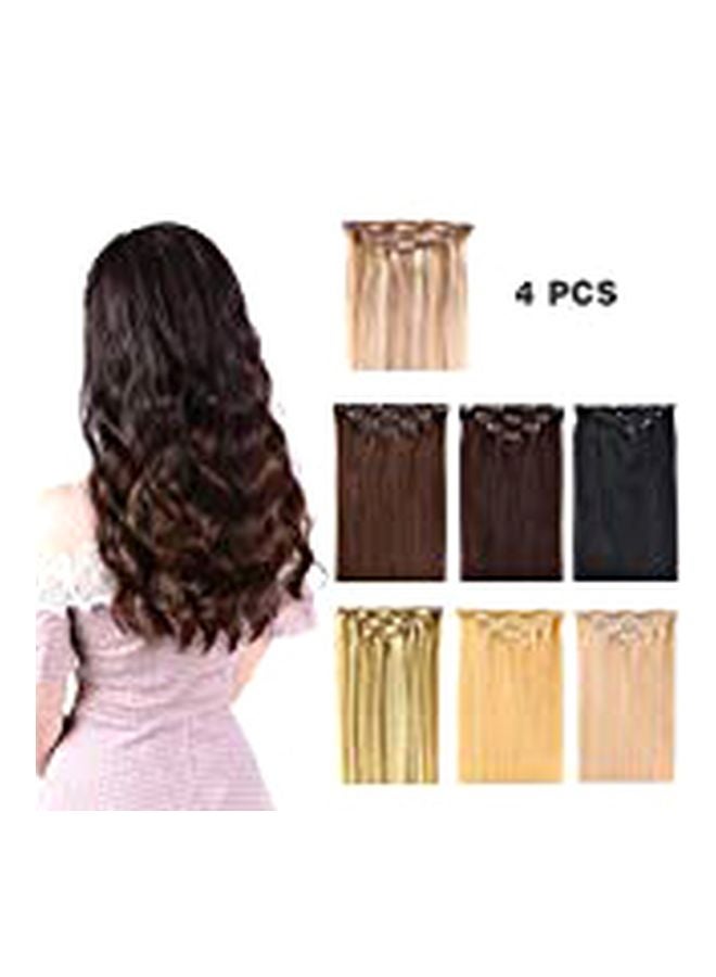 Winsky Pack Of 4 Clip In Hair Extensions Brown 12inch - Image 2