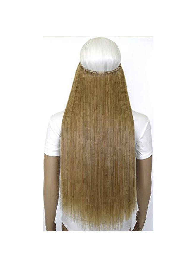 TOPREETY Long And Straight Halo Hair Extension Bleach Blonde 24inch - Image 2