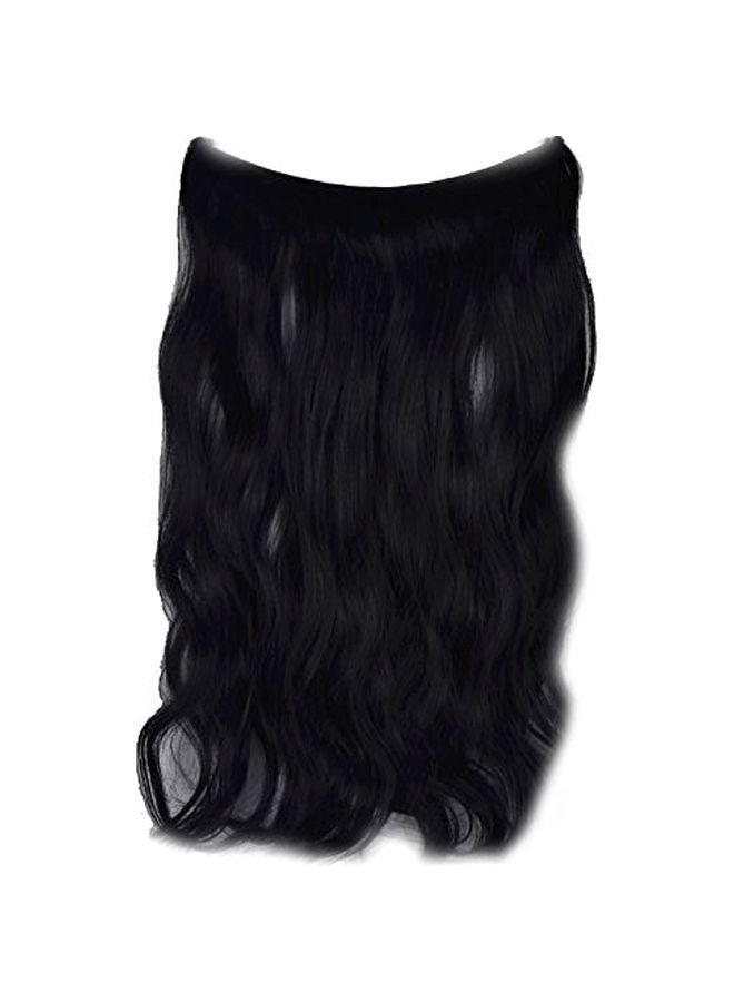 TOPREETY Curly And Wavy Halo Hair Extension Jet Black 22inch - Image 1