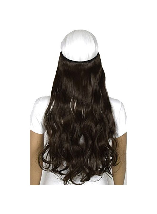 TOPREETY Long Curly And Wavy Halo Hair Extension Medium Ash Brown 22inch - Image 2