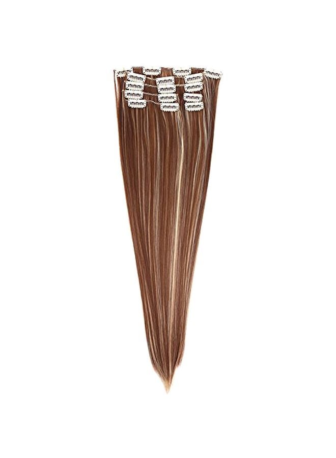 SYXLCYGG 7-Piece Clip In Straight Hair Extension Brown 22inch - Image 1